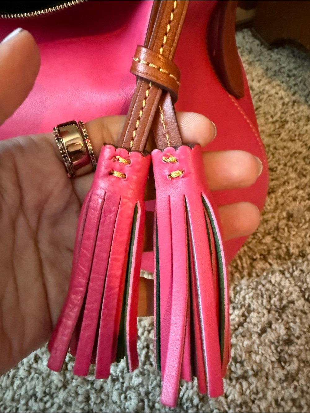 Dooney & Bourke fuchsia twist strap hobo - Picture 8 of 8